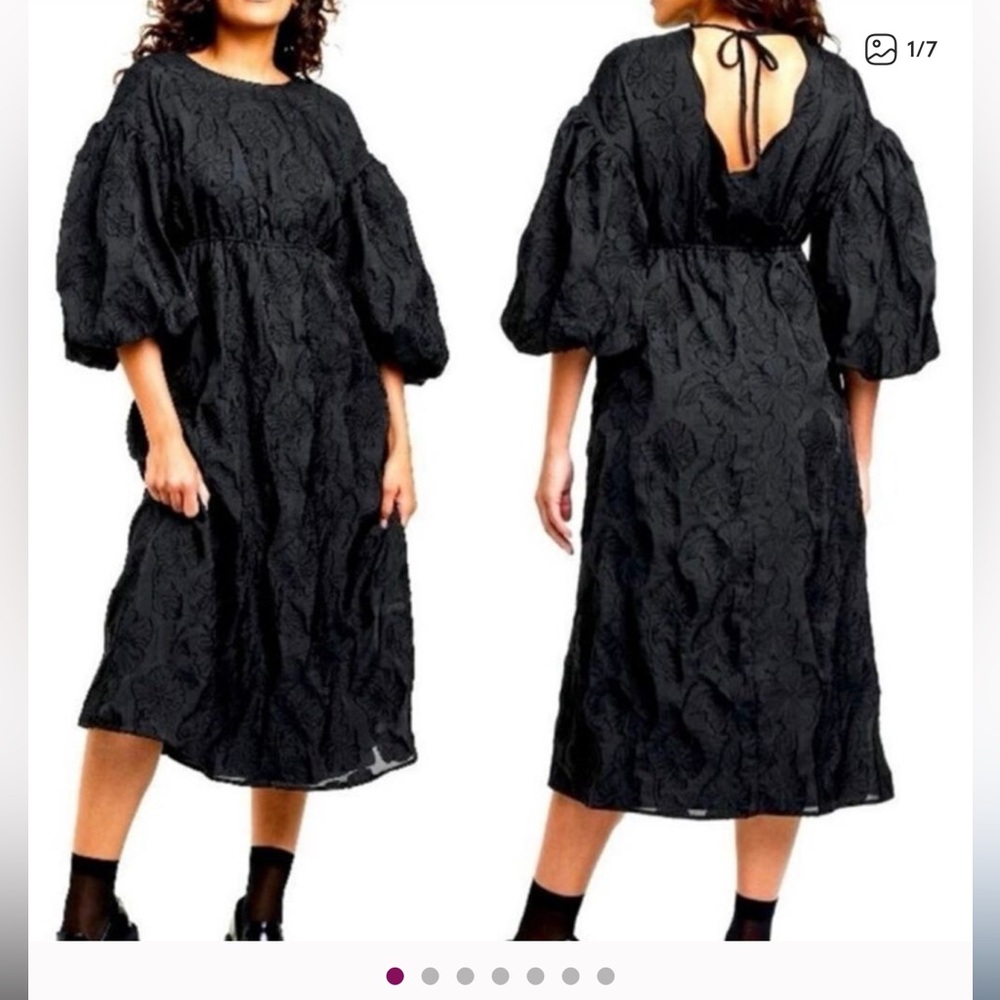 Kika Vargas for Target Black Textured Long Sleeve Dress